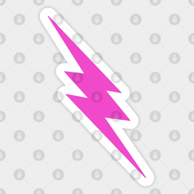 Pink Lightning Bolt Sticker by SpaceAlienTees